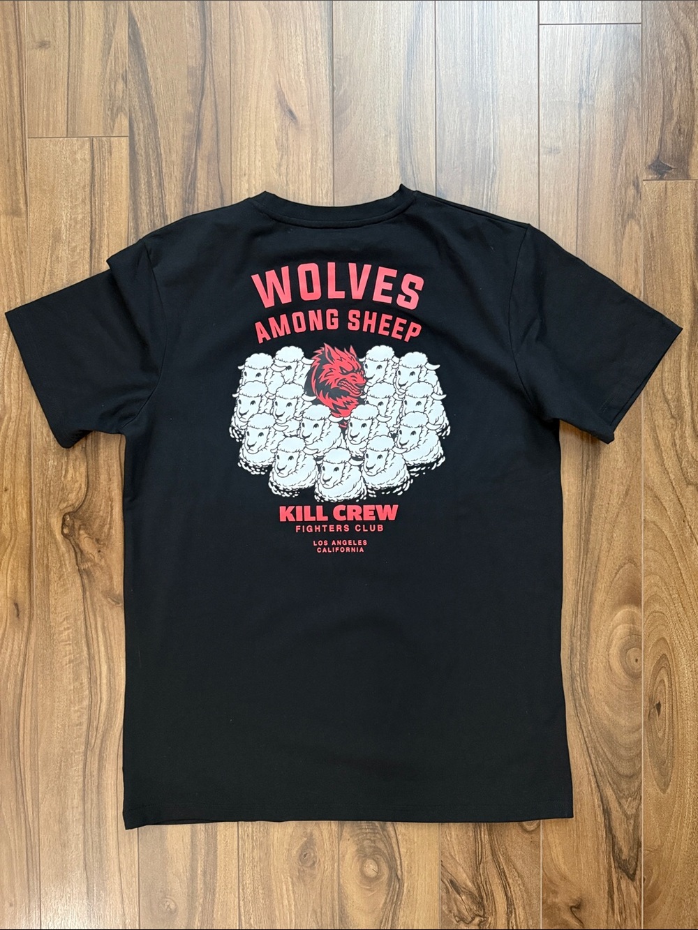Kill Crew Black Tee with Red Wolf Graphic